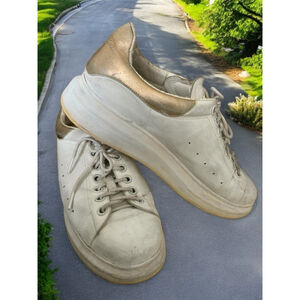 Alexander McQueen Men’s White Gold Sneakers